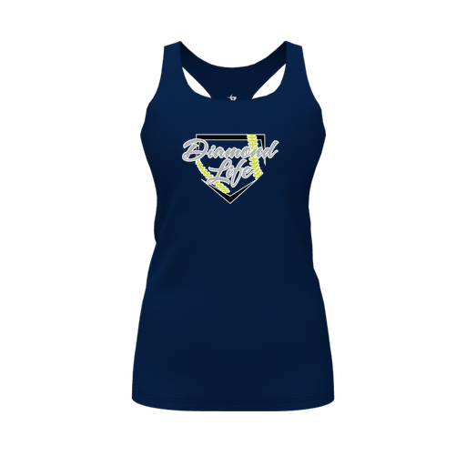 [FT0TRBNV-FYS-LOGO2] Decker Racerback Tank Top (Female Youth S, Navy, Logo 2)