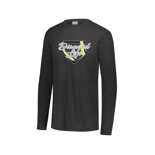[FTLCUBBK-AXS-LOGO2] Decker Men's Tri-Blend T-Shirt - Long Sleeve (Adult XS, Black, Logo 2)