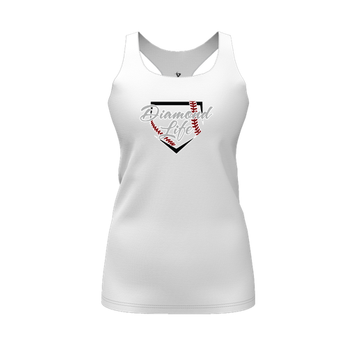 [FT0TRBWH-FYS-LOGO1] Decker Racerback Tank Top (Female Youth S, White, Logo 1)