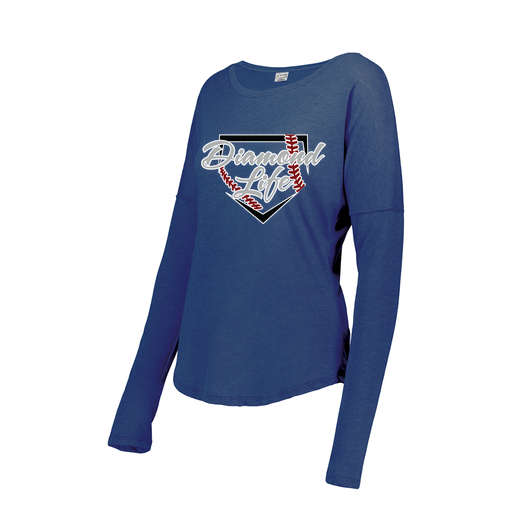 [FTLCUBRY-FAXS-LOGO1] Decker Women's Tri-Blend T-Shirt - Long Sleeve (Female Adult XS, Royal, Logo 1)